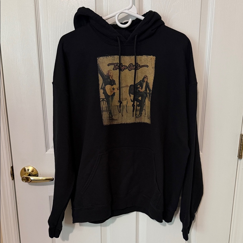 INDIGO GIRLS vintage style black HOODIE unisex gildan heavy blend sweatshirt XL